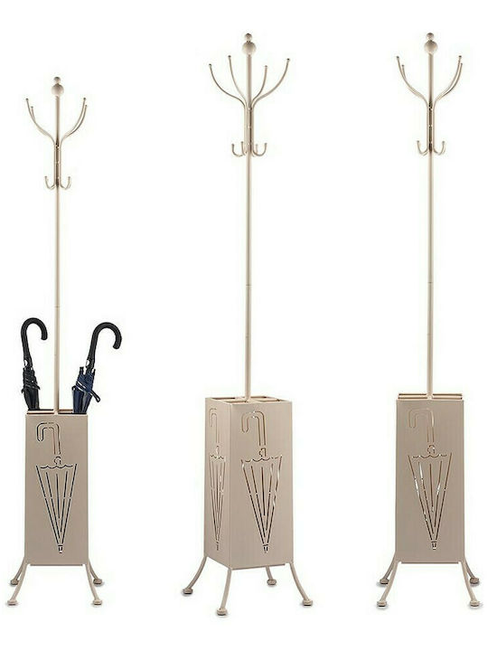 Freestanding Coat Rack Metallic Beige 34x34x188cm