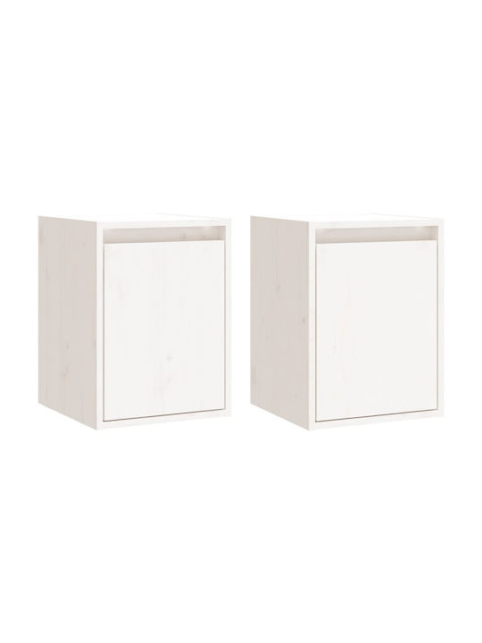 Cabinets Wall White 2pcs 30x30x40cm