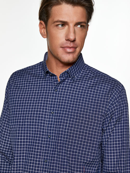 Snta Shirt with Long Sleeve Plaid Yianni's Blue - Plaid