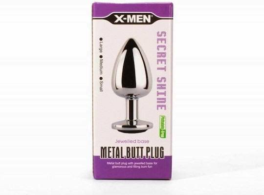 Debranet X-Men Secret Shade Black Gem Anal Plug Small Silver 7.1cm