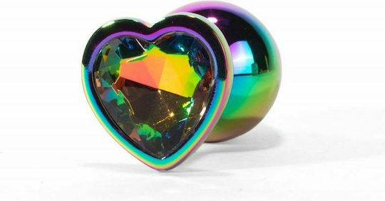 Debranet X-Men Secret Shine Metal Rainbow Heart Anal Plug Small