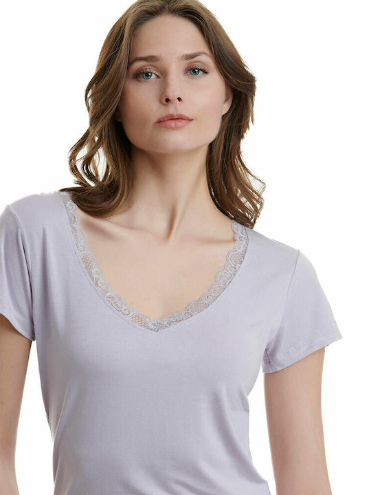 Mâneca scurta Violet Tricou pentru femei