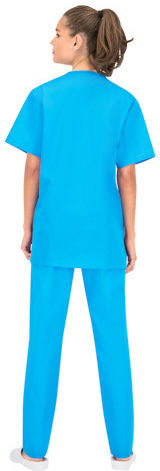 B-Well Colombo Unisex Blue Pants & Blouse Set Cotton and Polyester