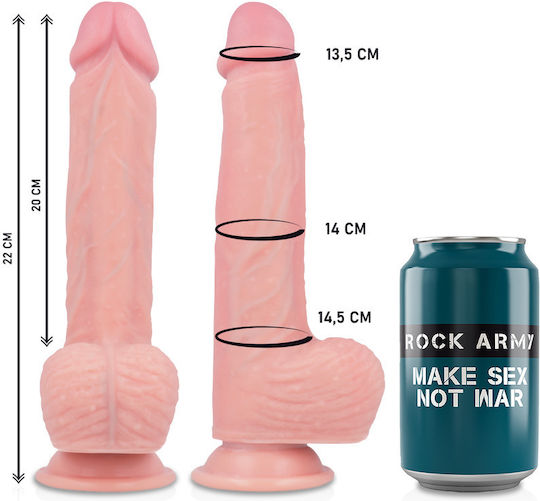 Rock Army Hawk Gurtzeug mit Dildo 22cm und Vibration in Hautfarbe