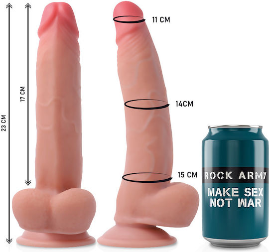 Rock Army Leopard Harness με Dildo 23cm στο χρώμα του δέρματος