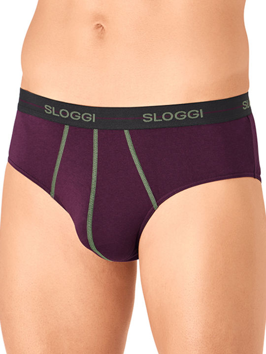 Sloggi Herren Slips Black / Purple 2Packung