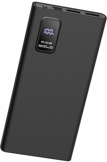 Platinet PL0408 Power Bank 10000mAh 22.5W με 2 Θύρες USB-A και Θύρα USB-C Power Delivery / Quick Charge 3.0 Μαύρο