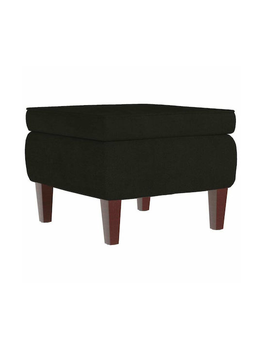 Stool Footstool Upholstered with Velvet Black 55x54.5x42cm