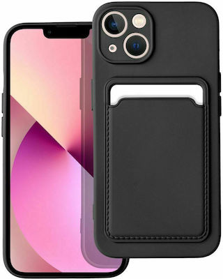 Forcell Card Silicone Back Cover with Credit Card Holder Black (iPhone 13)