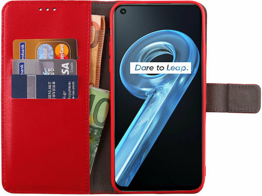 Volte-Tel Allure Magnet Brieftasche Synthetisches Leder Rot (Realme 9i)