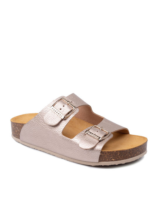 Leather Women's Anatomic Flatforms Sandals Elefante Lame Nude