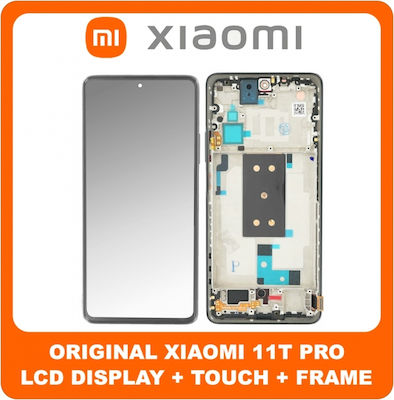 Xiaomi Οθόνη Service Pack με Μηχανισμό Αφής και Πλαίσιο για Mi 11T / 11T Pro (Μαύρο)