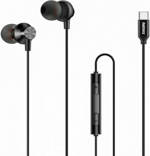 Remax RM-660i În ureche Handsfree cu două căști cu mufă USB-C Negru