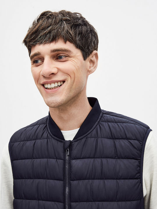 Suless Sleeveless Jacket Puffer Navy Blue