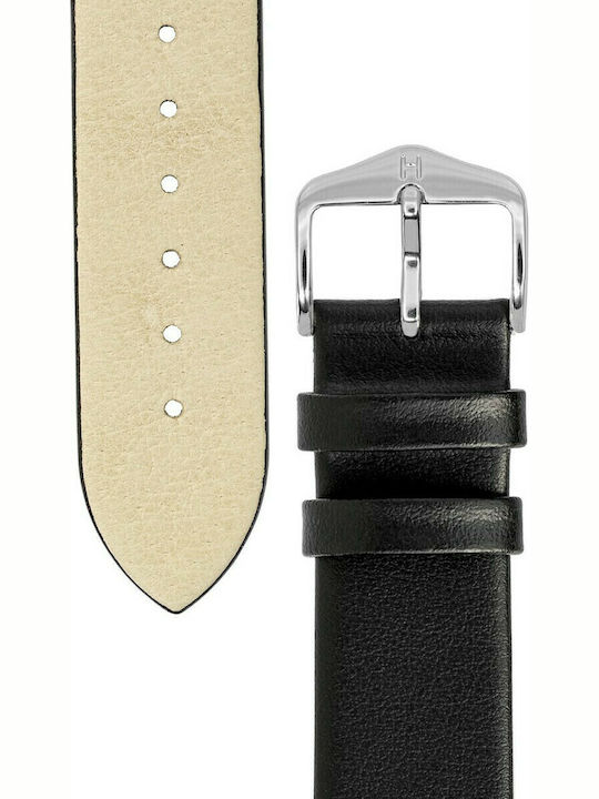 Hirsch Toronto Long Δερμάτινο Λουράκι Μαύρο 18mm
