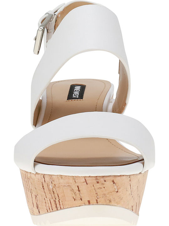 Dera Women's Ankle Strap Platforms White