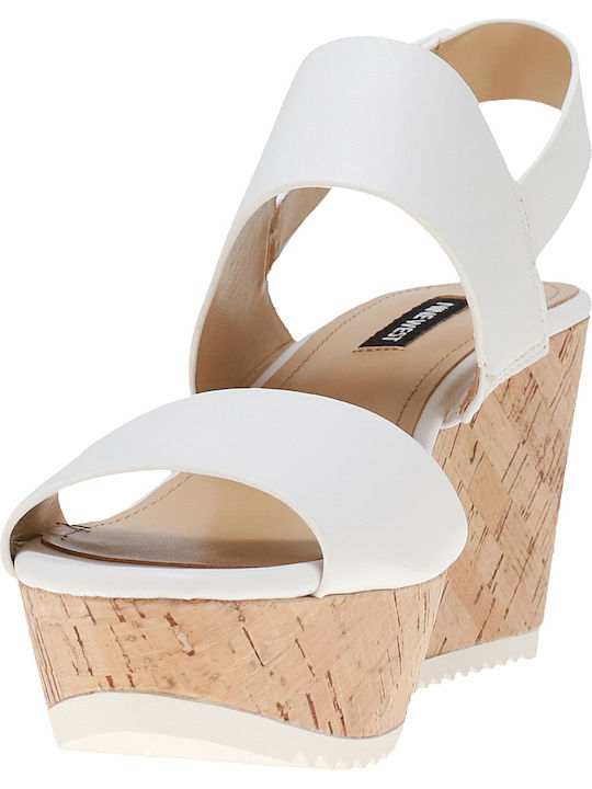Dera Women's Ankle Strap Platforms White