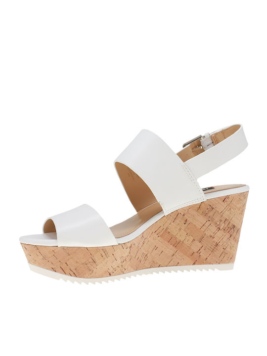 Dera Women's Ankle Strap Platforms White