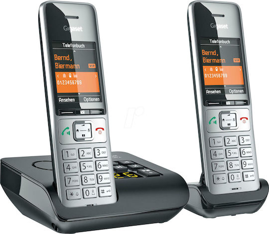 Gigaset COMFORT 500A Duo Cordless Phone (2-Pack) with Speaker Silver/Black