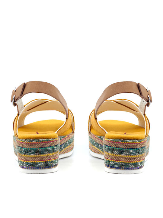 Capri Women's Suede Platform Shoes Yellow