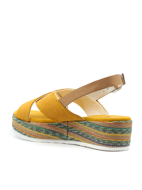Capri Women's Suede Platform Shoes Yellow