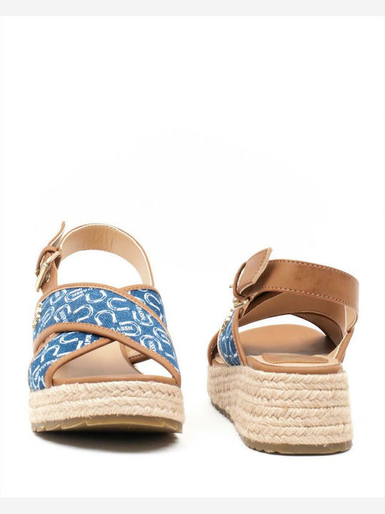 Kate Women's Fabric Platform Espadrilles Navy Blue