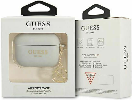 Guess Charm Case Silicone in Gray color for Apple AirPods Pro