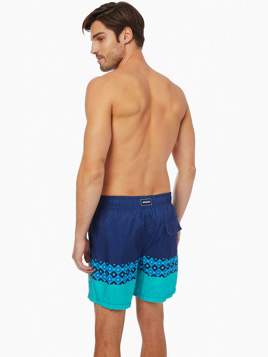 Minerva Men's Swimwear Shorts Aqua Tribe with Patterns