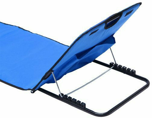 Campus Foldable Metallic Beach Sunbed Light Blue with Pillow 165x46x53cm