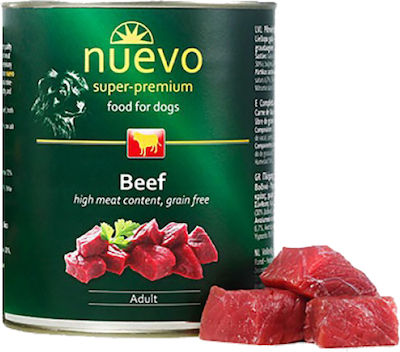 Nuevo Super Premium Canned Wet Dog Food with Beef 1 x 800gr