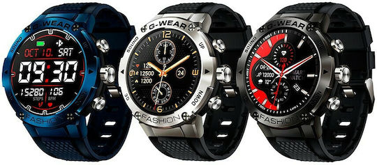 Microwear K28H Смартчасовник с Пулсомер (Blue Case / Blue Silicone Strap)