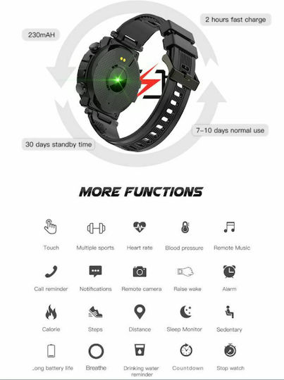 Senbono D13 Smartwatch mit Pulsmesser (Schwarz)