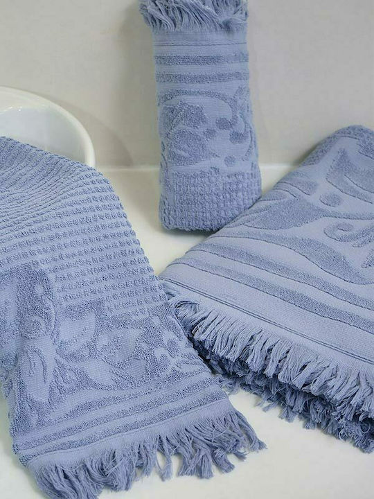 Sunshine 3pc Bath Towel Set Κρόσι 7 Blue Weight 520gr/m²