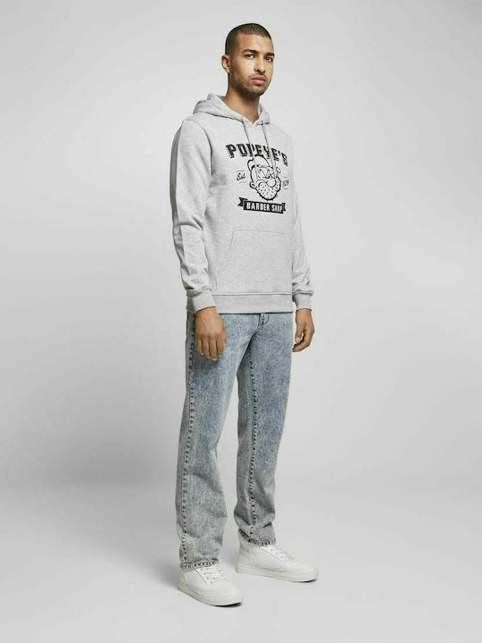 Merchcode Popeye Barber Shop Hooded Jacket Gray MC631-00111