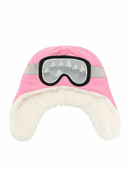 Bear Aviator Детска Шапка Двулицево Розов