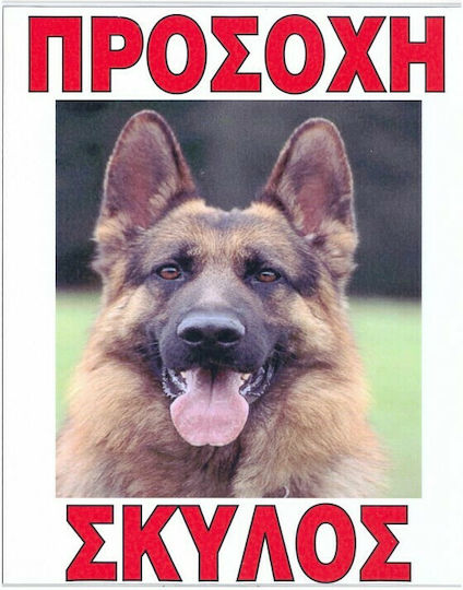 Auto Gs Πινακίδα Προσοχή Σκύλος 20x25εκ.