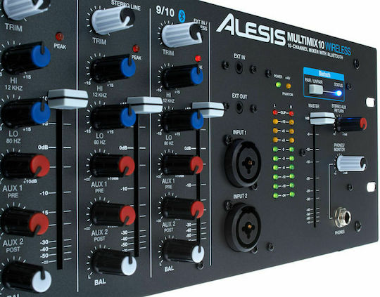 Alesis MultiMix-10-Wireless H02AE00004 Digitale Konsole 10 Kanäle mit Phantom Power & 6 XLR-Eingänge & Bluetooth