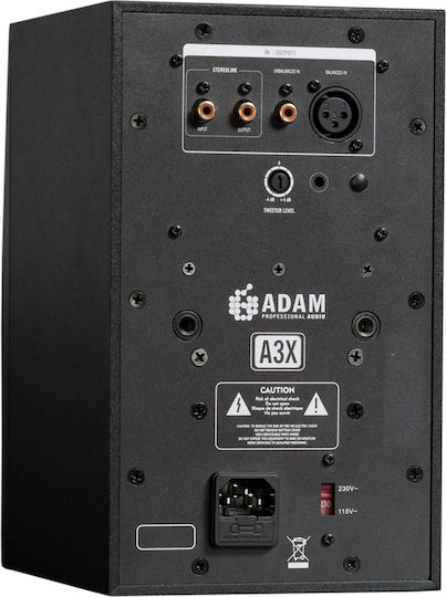 Adam A3X Αυτοενισχυόμενο Ηχείο Studio Monitor 2 Δρόμων 25W (Τεμάχιο) Μαύρο
