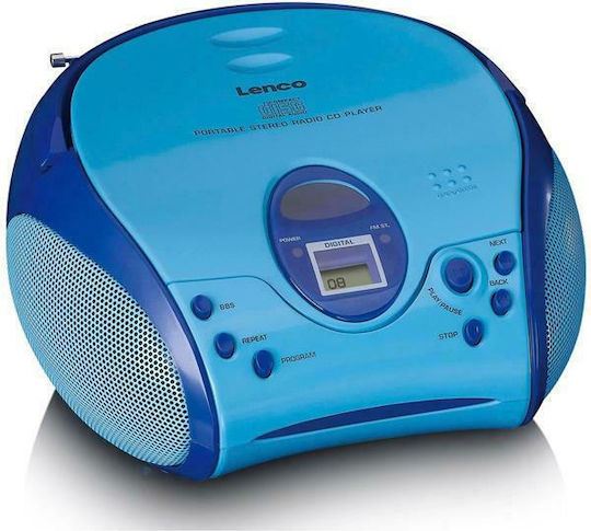 Lenco SCD-24BU Kinder Tragbares Radio-CD-Spieler mit CD / Radio Blau