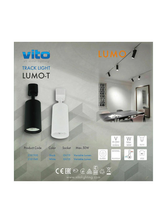 Vito LUMO-P Single Spot with Socket GU10 in Black Color
