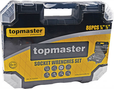 Topmaster Set Ratchet 1\2" & 1\4" 86pcs