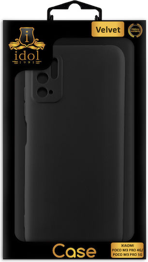 Idol 1991 Velvet Задна корица Силикон Черен (Poco M3 Pro)