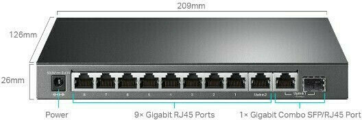TP-LINK TL-SG1210MPE v2 Unmanaged L2 PoE+ Switch με 9 Θύρες Gigabit (1Gbps) Ethernet και 1 SFP Θύρα