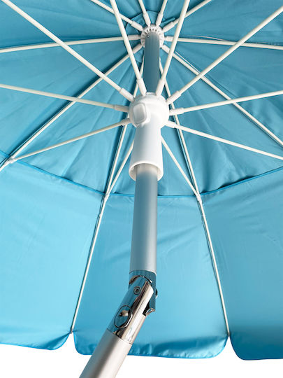 Escape Aluminum Beach Umbrella Diameter 2.2m with UV Protection and Air Duct Light Blue