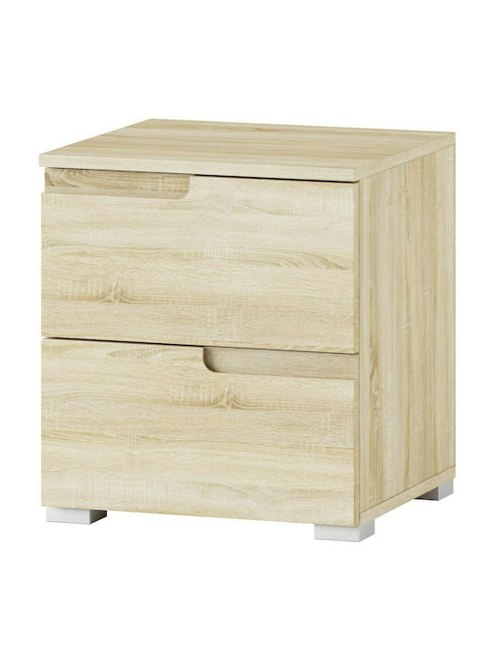 Bedside Table Aurora Wooden White 42x40x46cm