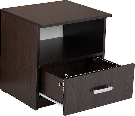 Κομοδίνο Adler Ξύλινο Wenge 45x40x48cm