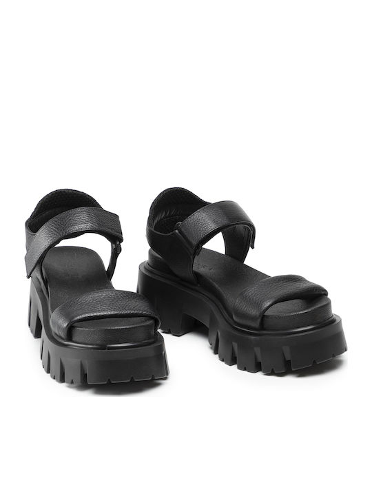 Din piele Sandale Negre