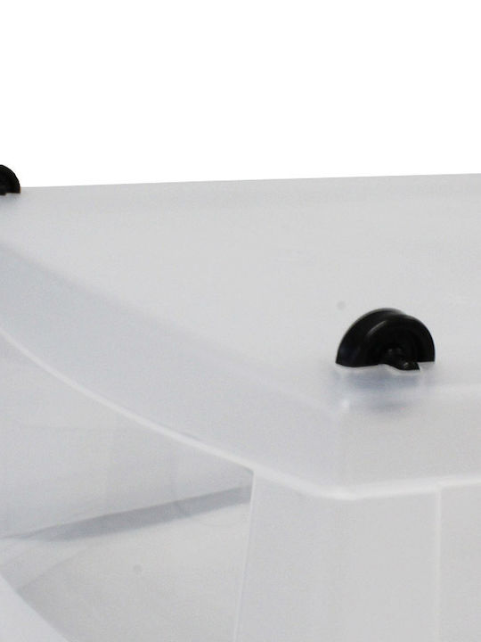 Viomes Plastic Storage Box with Wheels and Lid Sky Blue 59x40x19.5cm