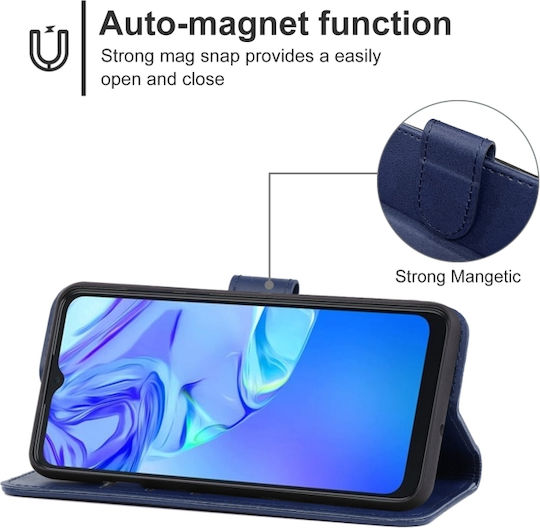 TCL Umschlag Rückseite Leder Magnetisch Blau (TCL 305 / 30 SE / 306 und Sharp Aquos V6 / V6 Plus)