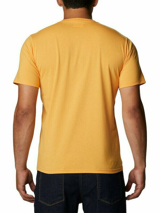 Columbia Sun Trek Ανδρικό T-shirt Mustard με Λογότυπο